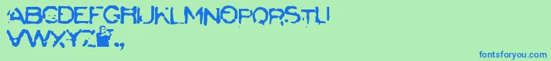 Badcargo Font – Blue Fonts on Green Background