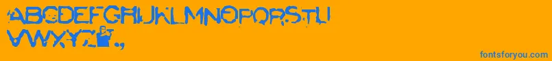 Badcargo Font – Blue Fonts on Orange Background