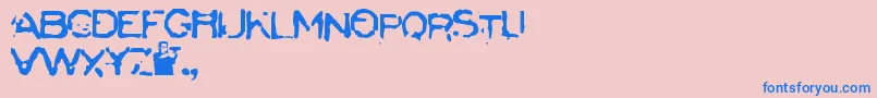 Badcargo Font – Blue Fonts on Pink Background