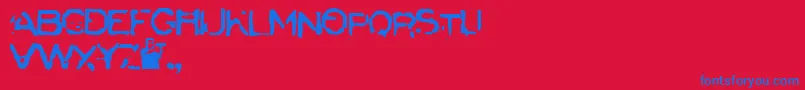 Badcargo Font – Blue Fonts on Red Background