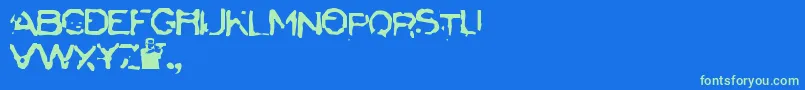 Badcargo Font – Green Fonts on Blue Background