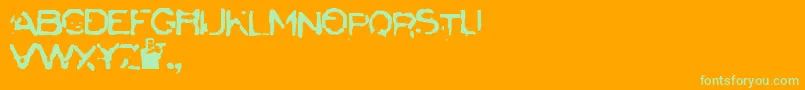 Badcargo Font – Green Fonts on Orange Background
