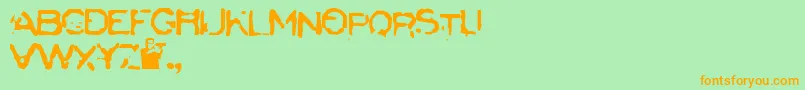 Badcargo Font – Orange Fonts on Green Background