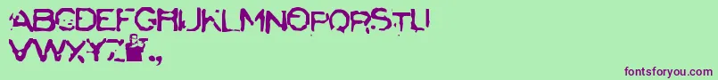 Badcargo Font – Purple Fonts on Green Background