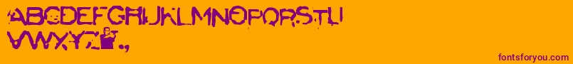 Badcargo Font – Purple Fonts on Orange Background