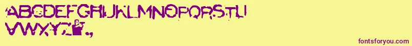 Badcargo Font – Purple Fonts on Yellow Background