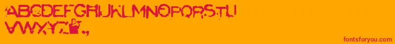Badcargo Font – Red Fonts on Orange Background
