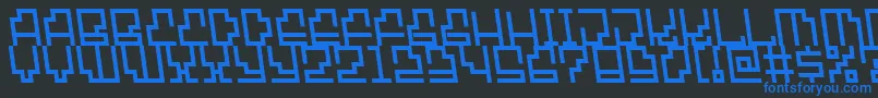 フォントHypersonic – 黒い背景に青い文字