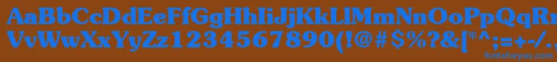 ItcSouvenirLtBold Font – Blue Fonts on Brown Background