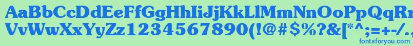 ItcSouvenirLtBold Font – Blue Fonts on Green Background