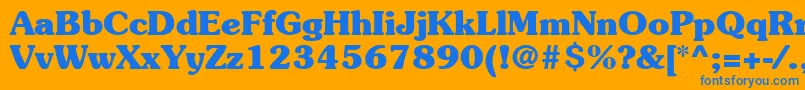 ItcSouvenirLtBold Font – Blue Fonts on Orange Background