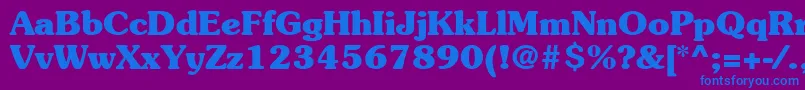 ItcSouvenirLtBold Font – Blue Fonts on Purple Background