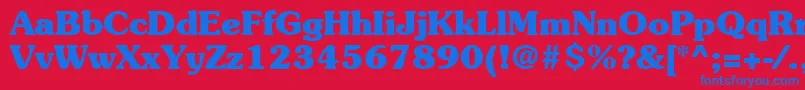 フォントItcSouvenirLtBold – 赤い背景に青い文字