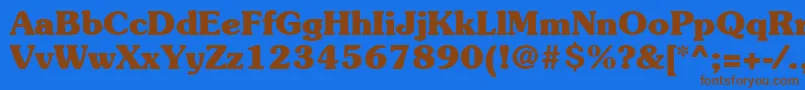 ItcSouvenirLtBold Font – Brown Fonts on Blue Background