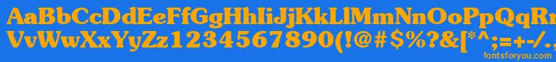 ItcSouvenirLtBold Font – Orange Fonts on Blue Background