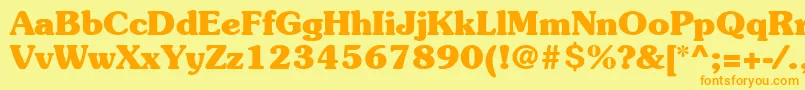ItcSouvenirLtBold Font – Orange Fonts on Yellow Background