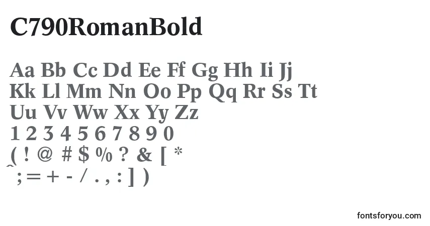 Schriftart C790RomanBold – Alphabet, Zahlen, spezielle Symbole