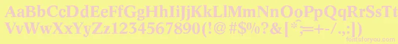 C790RomanBold Font – Pink Fonts on Yellow Background