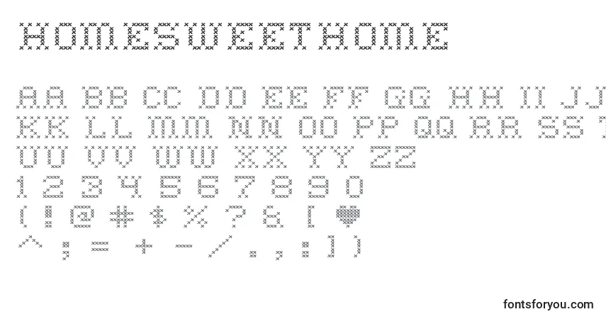 Czcionka HomeSweetHome – alfabet, cyfry, specjalne znaki