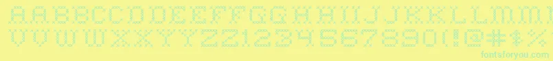 HomeSweetHome-Schriftart – Grüne Schriften auf gelbem Hintergrund