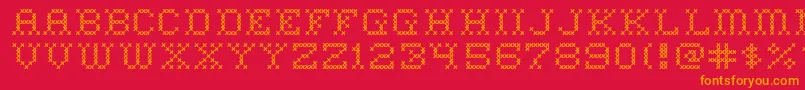 HomeSweetHome Font – Orange Fonts on Red Background