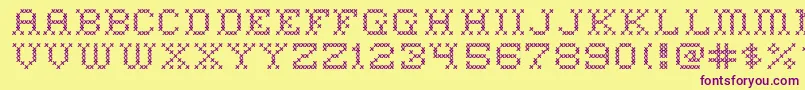 HomeSweetHome Font – Purple Fonts on Yellow Background
