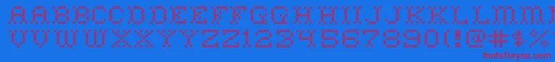 HomeSweetHome Font – Red Fonts on Blue Background