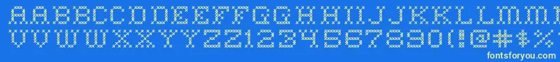 HomeSweetHome Font – Yellow Fonts on Blue Background