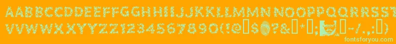 Czcionka Popstarsfill – zielone czcionki na pomarańczowym tle