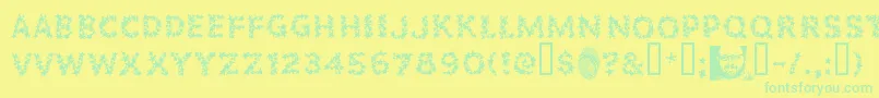 Popstarsfill Font – Green Fonts on Yellow Background
