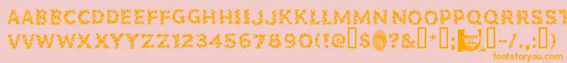 Fonte Popstarsfill – fontes laranjas em um fundo rosa
