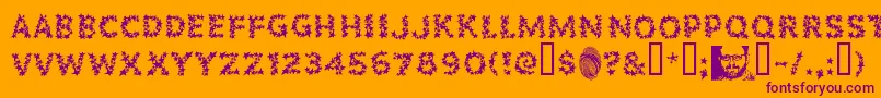 Popstarsfill Font – Purple Fonts on Orange Background