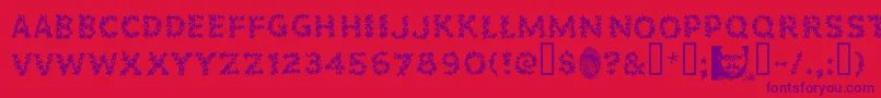 Popstarsfill Font – Purple Fonts on Red Background