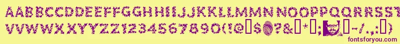 Popstarsfill Font – Purple Fonts on Yellow Background