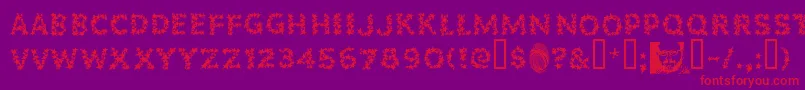 Popstarsfill Font – Red Fonts on Purple Background