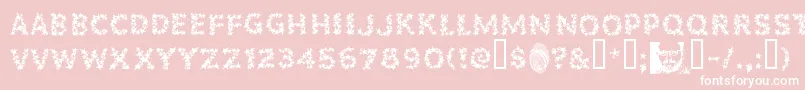 Popstarsfill-Schriftart – Weiße Schriften auf rosa Hintergrund