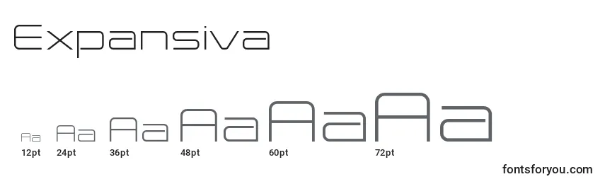 Размеры шрифта Expansiva