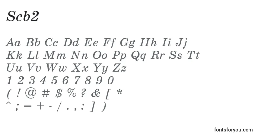 Fuente Scb2 - alfabeto, números, caracteres especiales