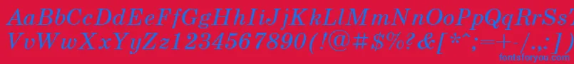 Scb2-Schriftart – Blaue Schriften auf rotem Hintergrund