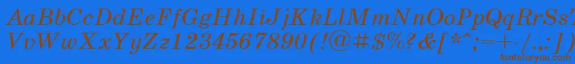 フォントScb2 – 茶色の文字が青い背景にあります。