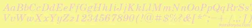 Scb2-fontti – vaaleanpunaiset fontit keltaisella taustalla
