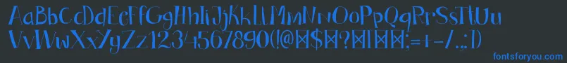 DkBandolina-Schriftart – Blaue Schriften auf schwarzem Hintergrund