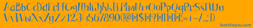 DkBandolina Font – Blue Fonts on Orange Background