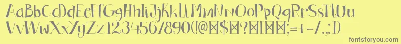 DkBandolina Font – Gray Fonts on Yellow Background
