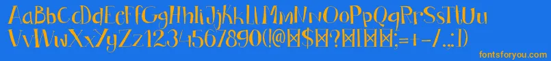 DkBandolina Font – Orange Fonts on Blue Background