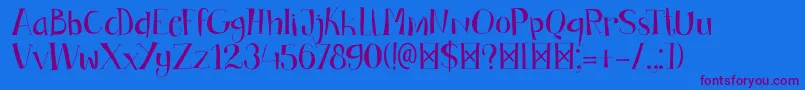 DkBandolina Font – Purple Fonts on Blue Background