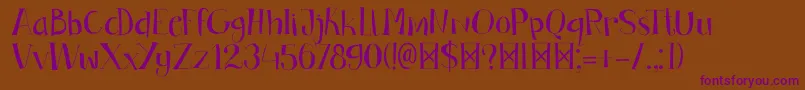 DkBandolina-Schriftart – Violette Schriften auf braunem Hintergrund
