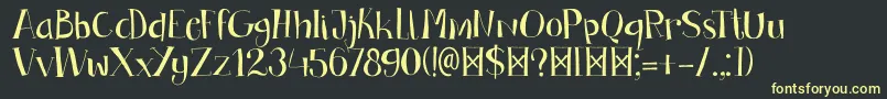 DkBandolina Font – Yellow Fonts on Black Background