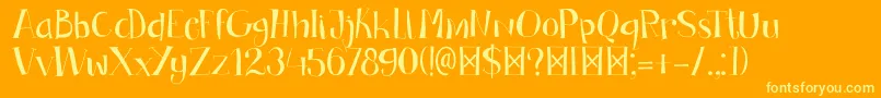 DkBandolina-Schriftart – Gelbe Schriften auf orangefarbenem Hintergrund