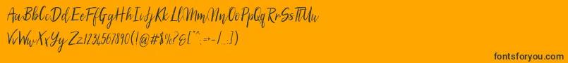 SilhouettoScript-Schriftart – Schwarze Schriften auf orangefarbenem Hintergrund